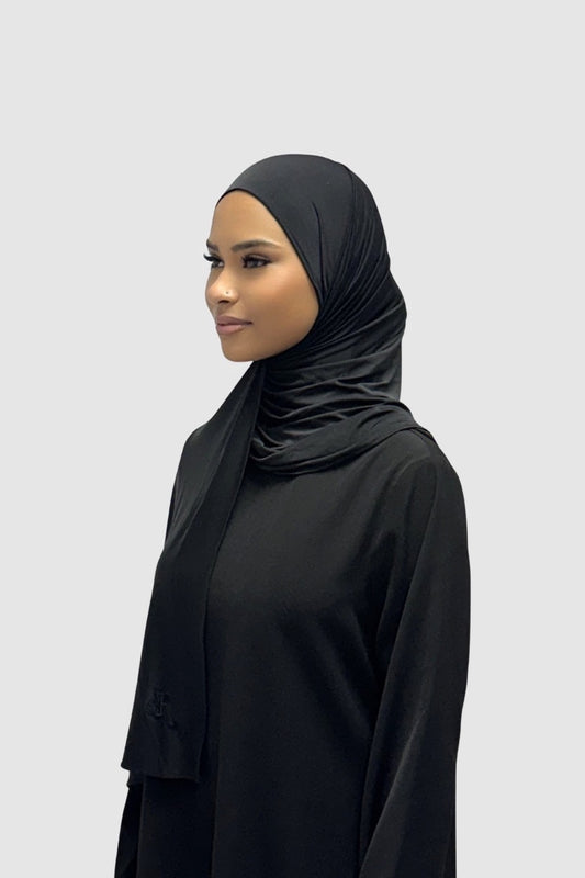 LIQUID JERSEY SCARF | BLACK