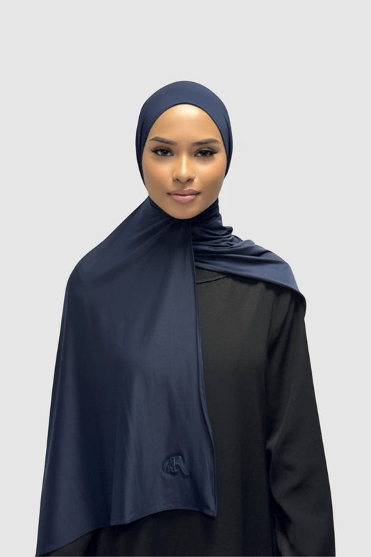 LIQUID JERSEY SCARF | NAVY