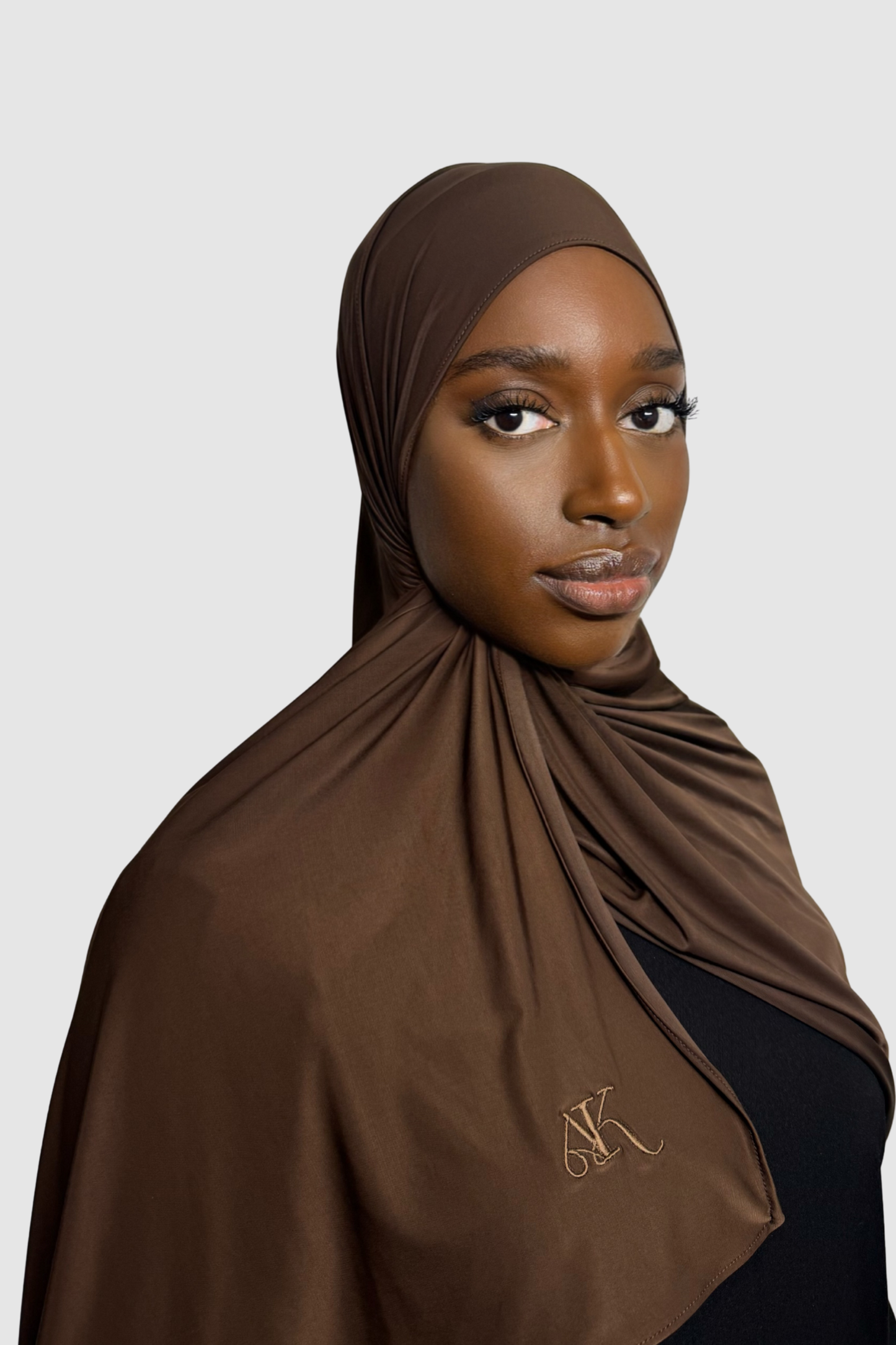 LIQUID JERSEY SCARF | DARK BROWN